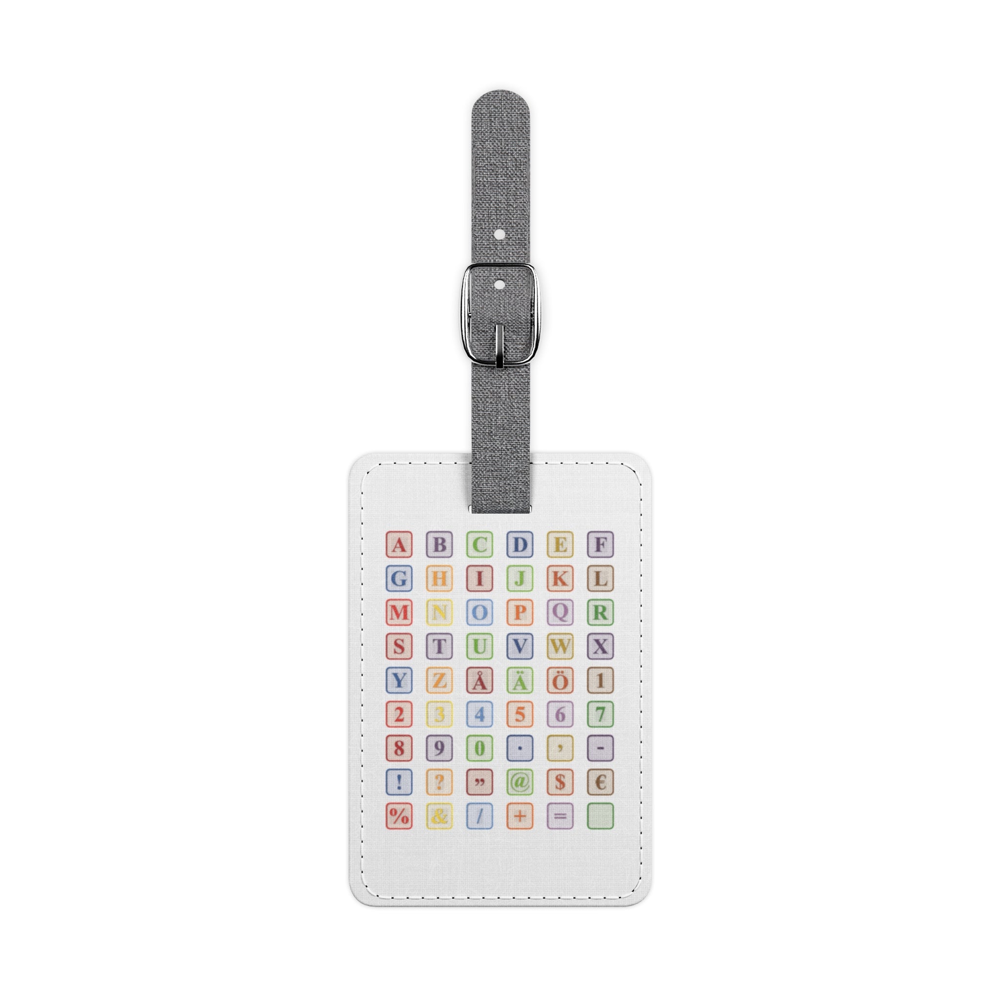 Watercolor Alphabet Grid Luggage Tag, Rectangle