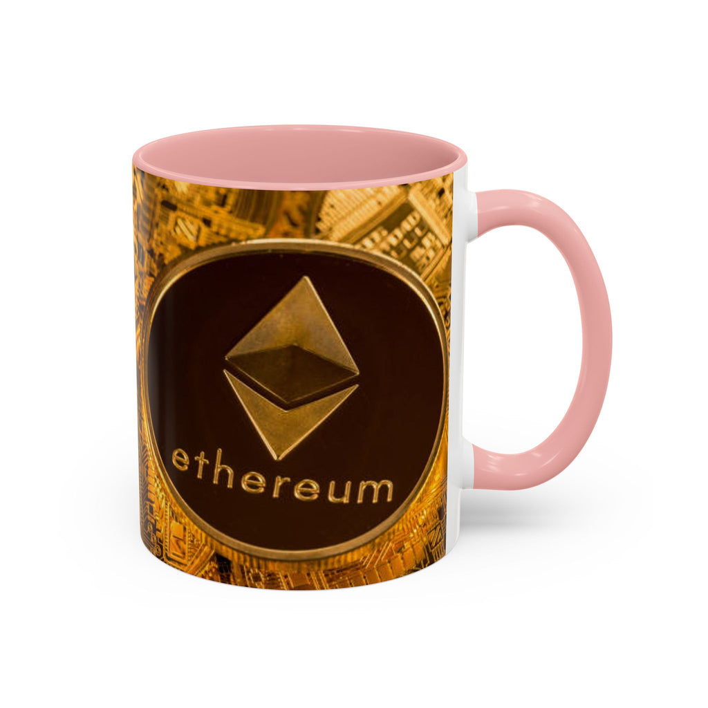 Ethereum Coin Accent Mug | Crypto Logo Coffee Mug