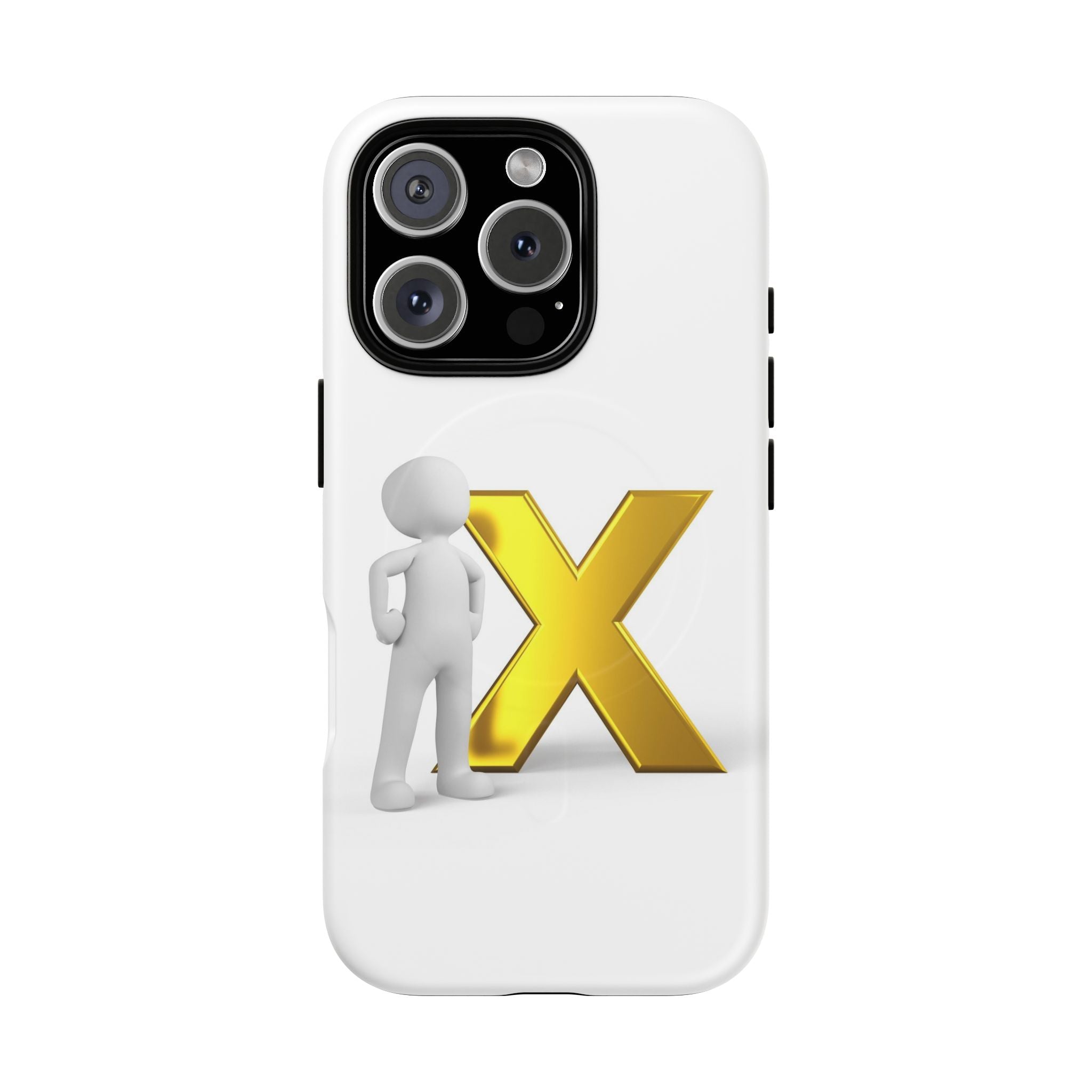 Coque iPhone Or X avec figurine 3D | Coque magnétique robuste