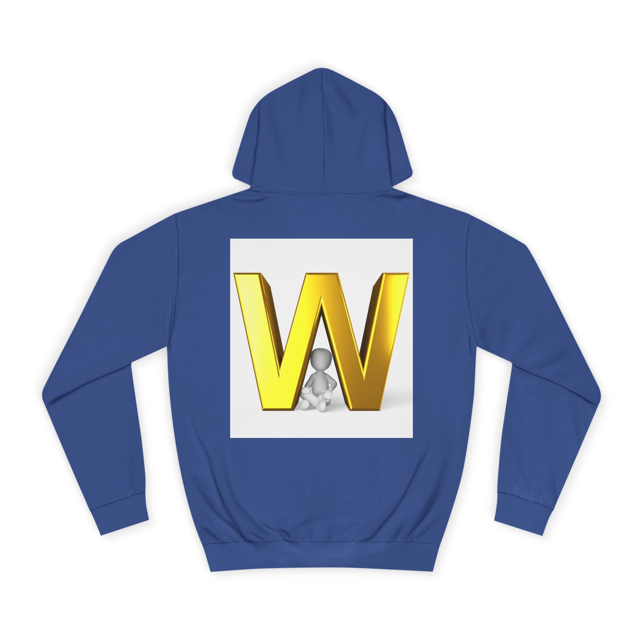 Gold 3D Letter W Hoodie | Monogram Initial Sweatshirt