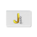Gold Letter J with Stick Figure Baby Fitted Crib Sheet | Monogram Initial