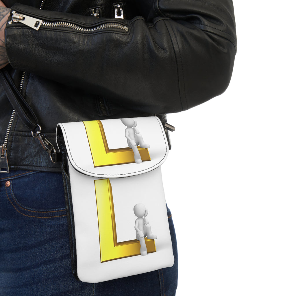 3D Stick Figure Letter L Cell Phone Wallet | Crossbody Phone Purse