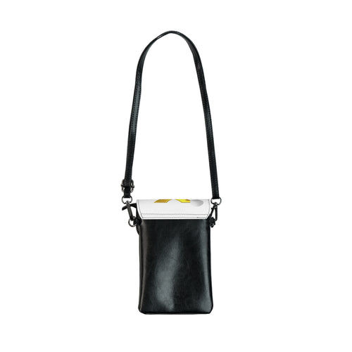Pochette de téléphone bandoulière avec figure 3D en or et petit portefeuille pour téléphone portable