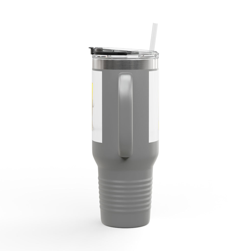 3D Character with Gold Exclamation Mark Travel Mug | 40oz Insulated Tumbler