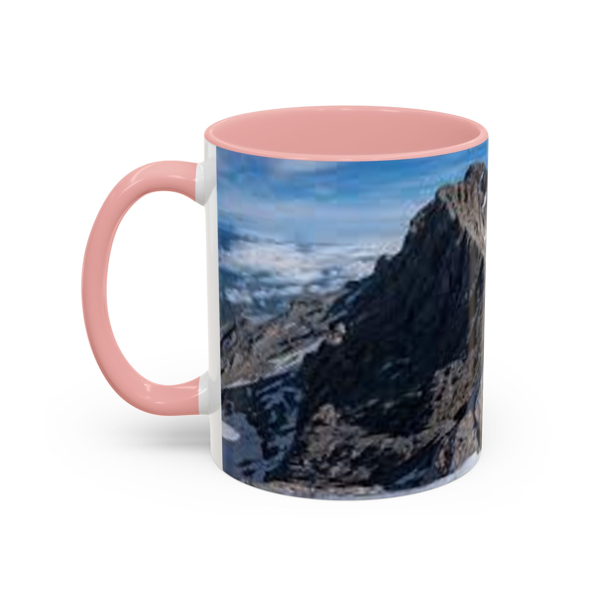 Mountain Summit Photo Accent Coffee Mug | Rocky Peak Panorama, 11oz or 15oz