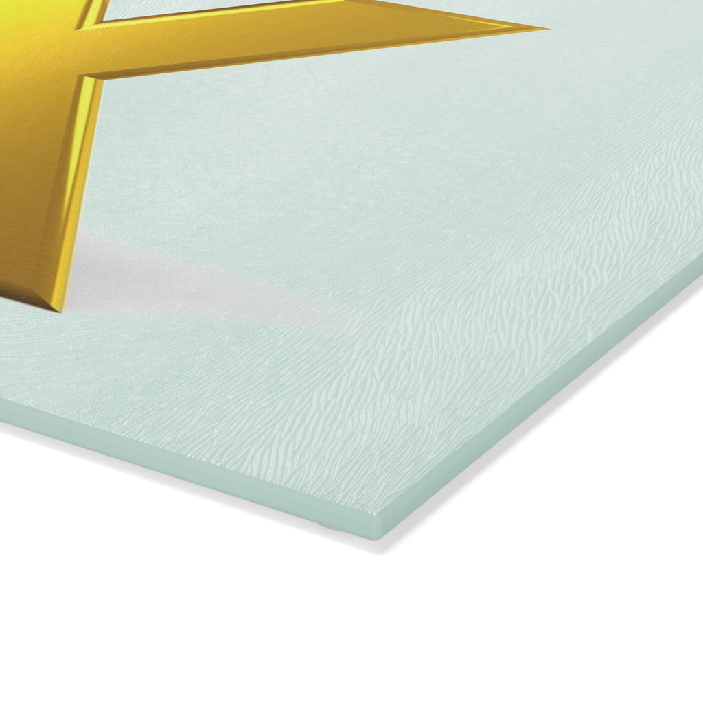 Gold X with 3D Figure Glass Cutting Board