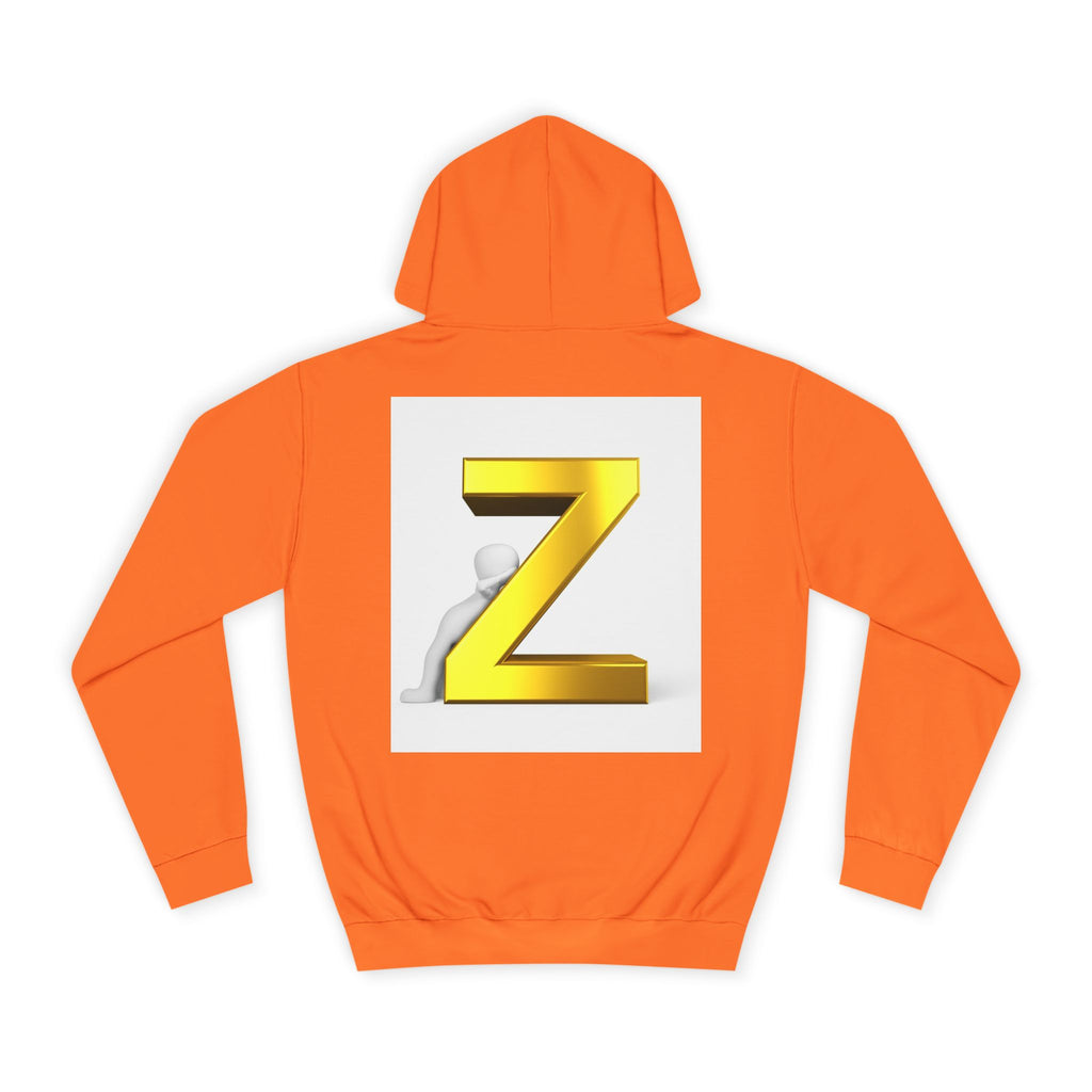 Gold 3D Letter Z Hoodie | Monogram Initial Sweatshirt