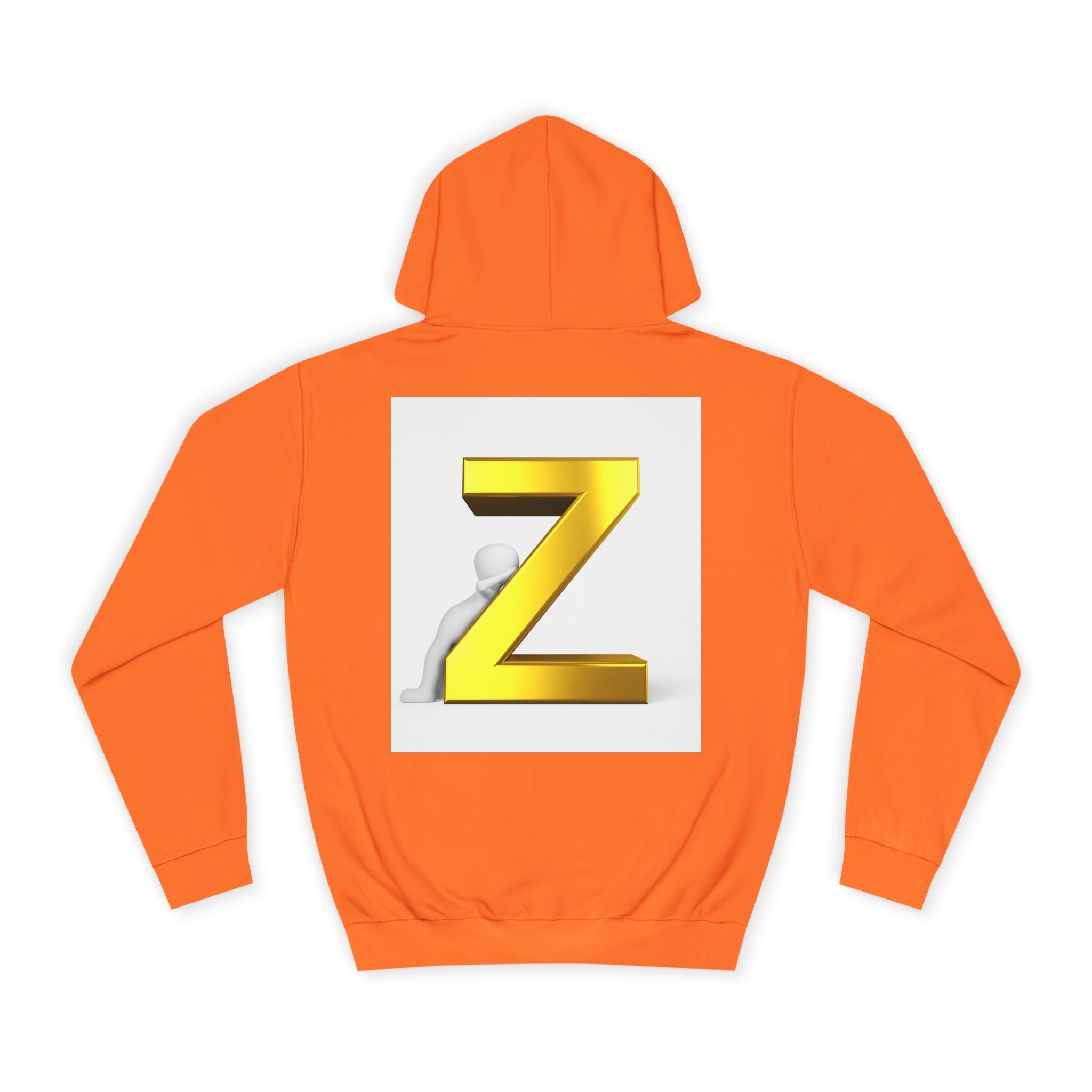 Gold 3D Letter Z Hoodie | Monogram Initial Sweatshirt