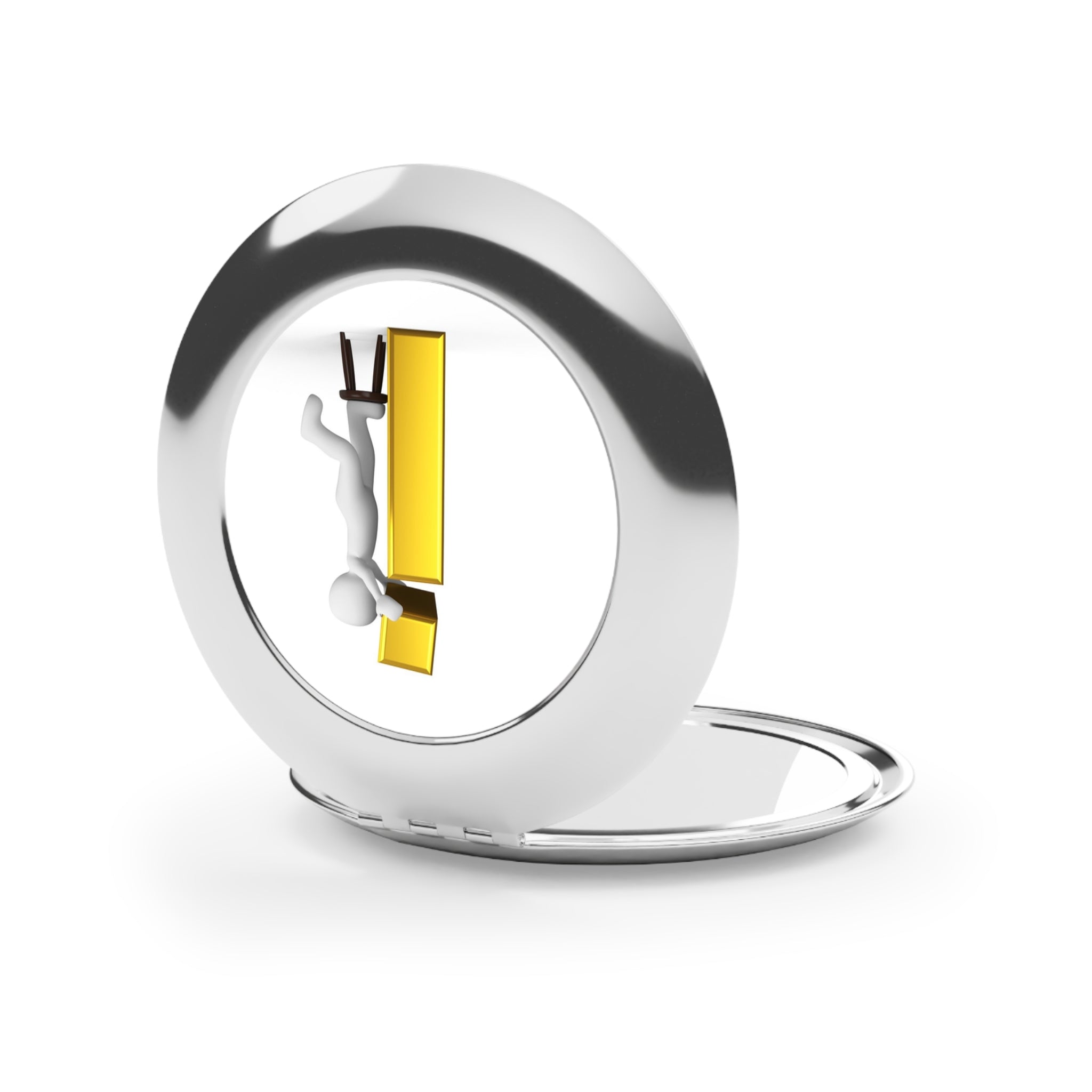 Figure Stacking Gold Letter i Compact Travel Mirror | Pocket Mirror