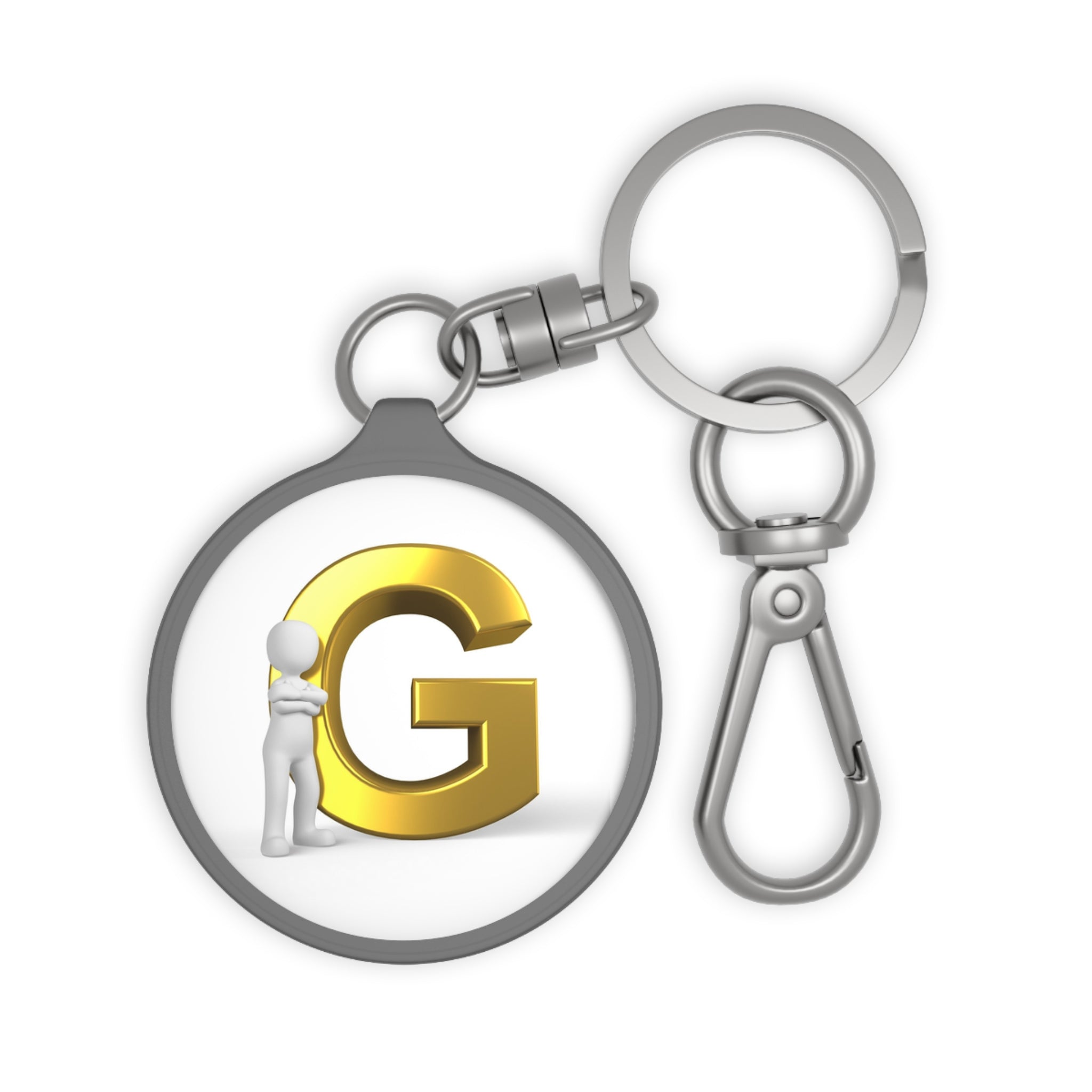 Gold Letter G Initial Keyring Tag | Monogram Keychain