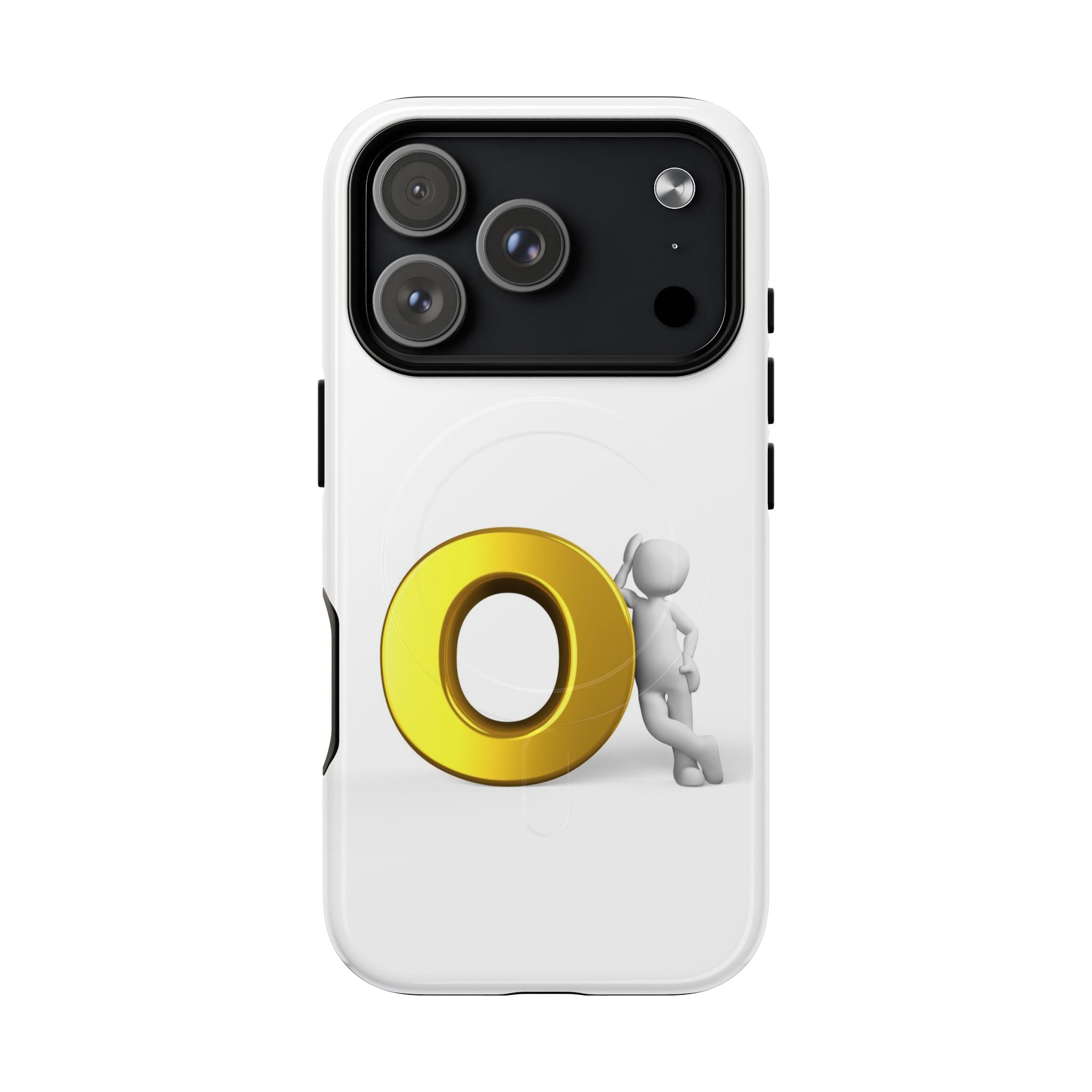 3D Gold Letter O Character phone case | Tough Magnetic Case, magnetic compatible
