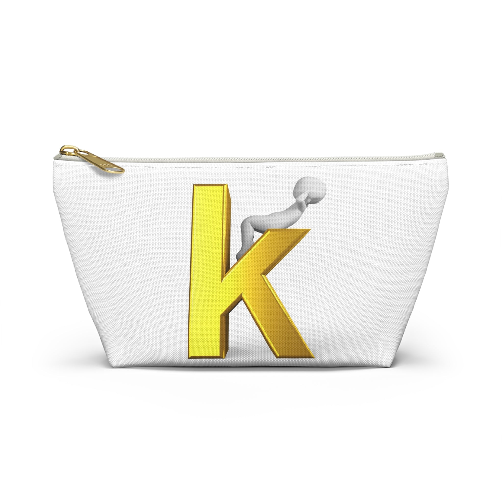 Gold Letter K with Figure Accessory Pouch