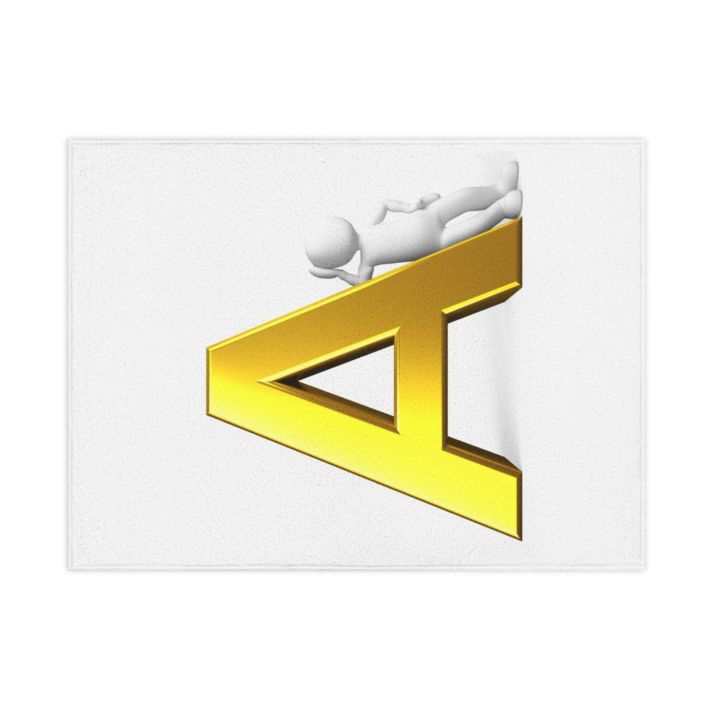 Gold Letter A monogram Toddler Blanket | Alphabet initial nursery decor