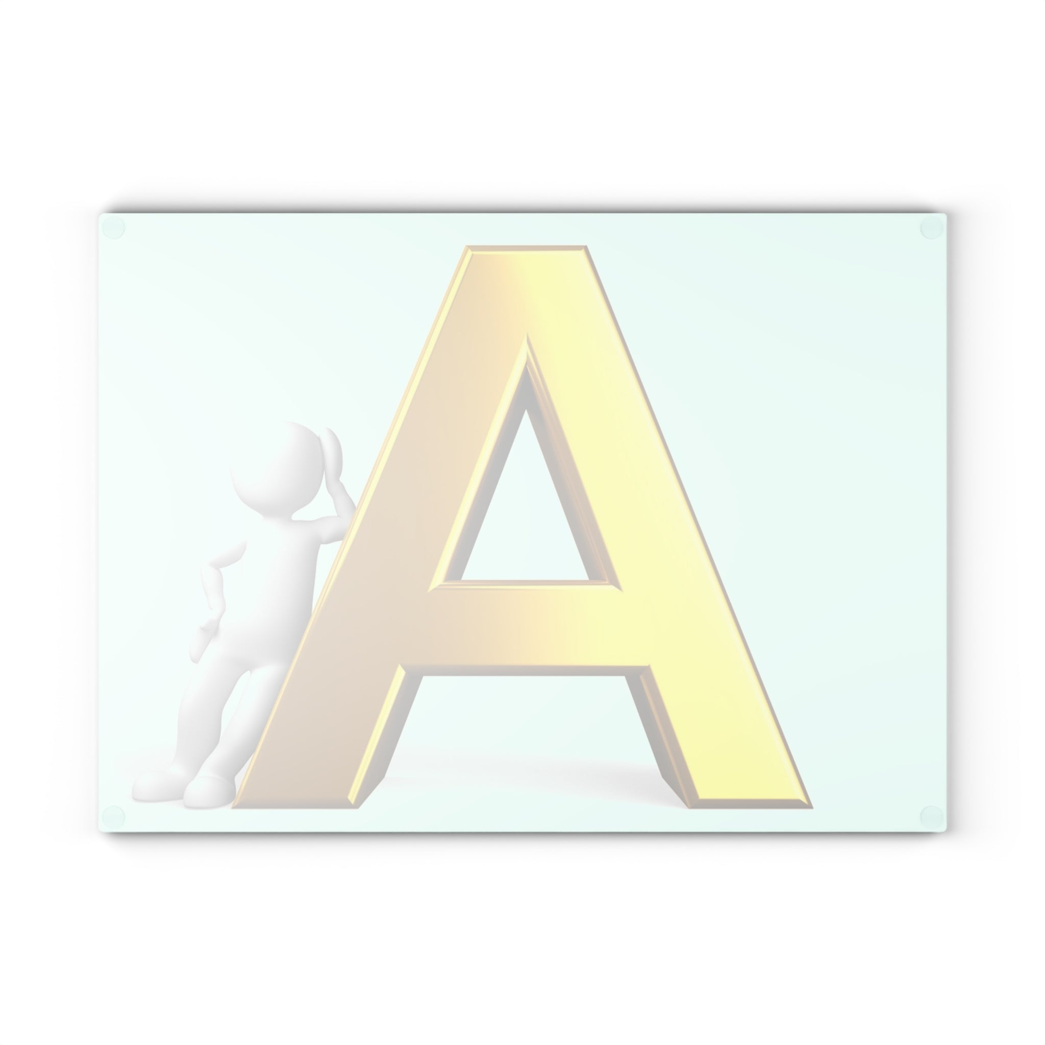Gold Letter A Glass Cutting Board | Monogram Initial Kitchen Decor