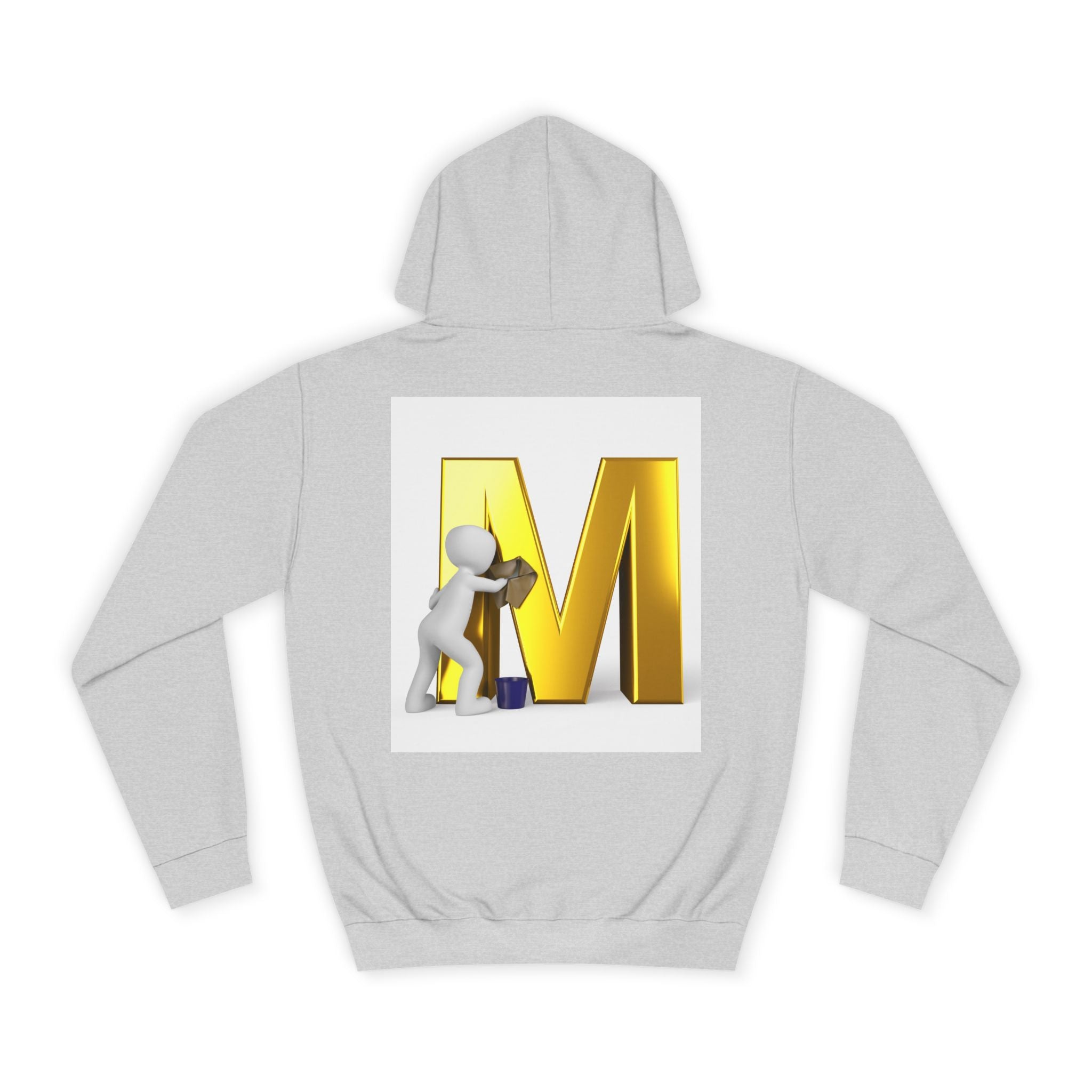 Gold Letter M with Figure Hoodie | Monogram Initial M Sweatshirt