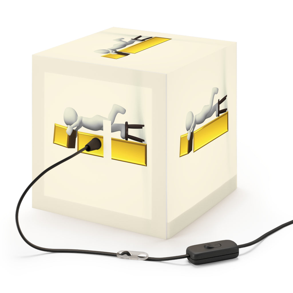 Stick Figure Building Letter i Light Cube Lamp | Minimal Typographic Nightlight