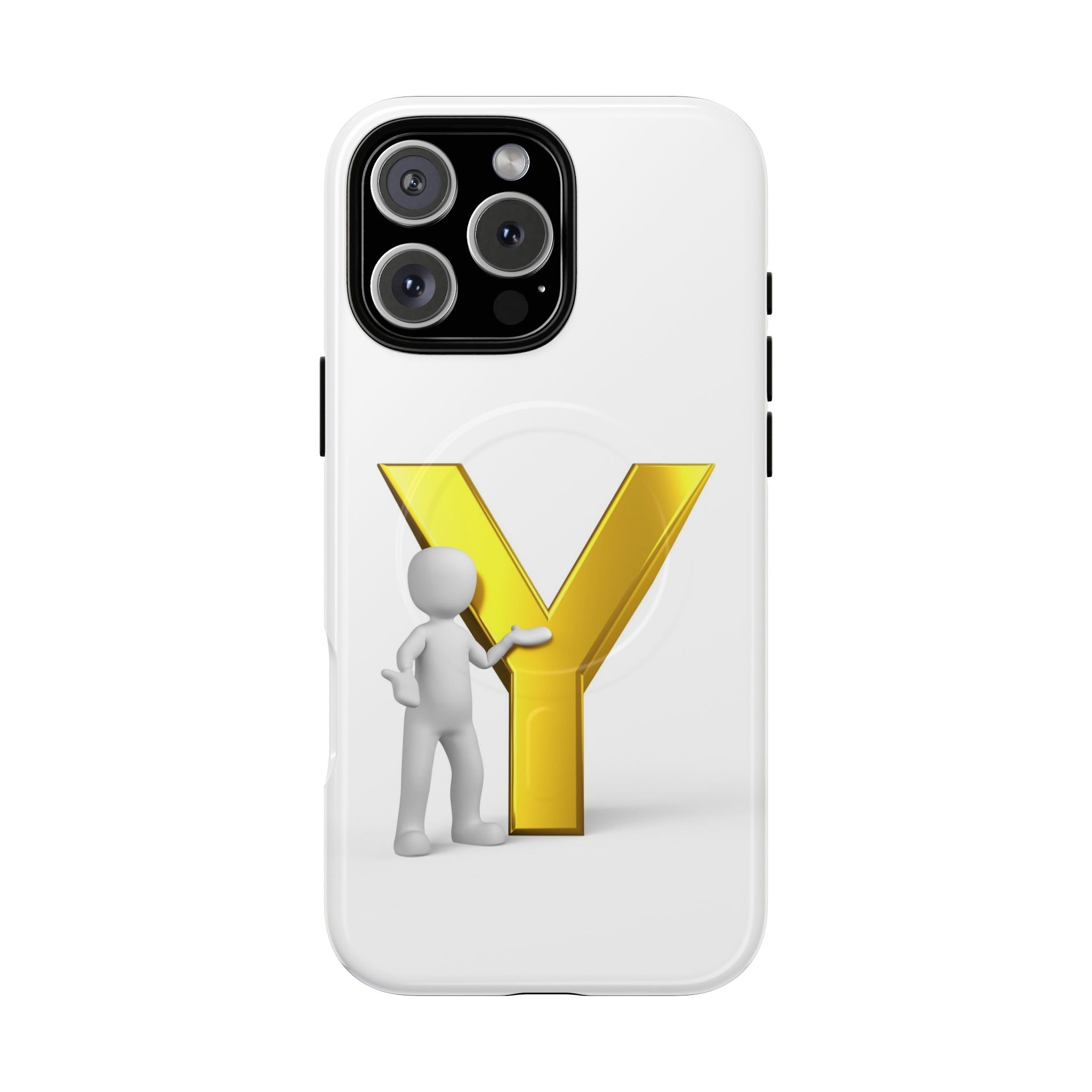 Coque de téléphone Lettre Y Or | Coque magnétique iPhone Monogramme