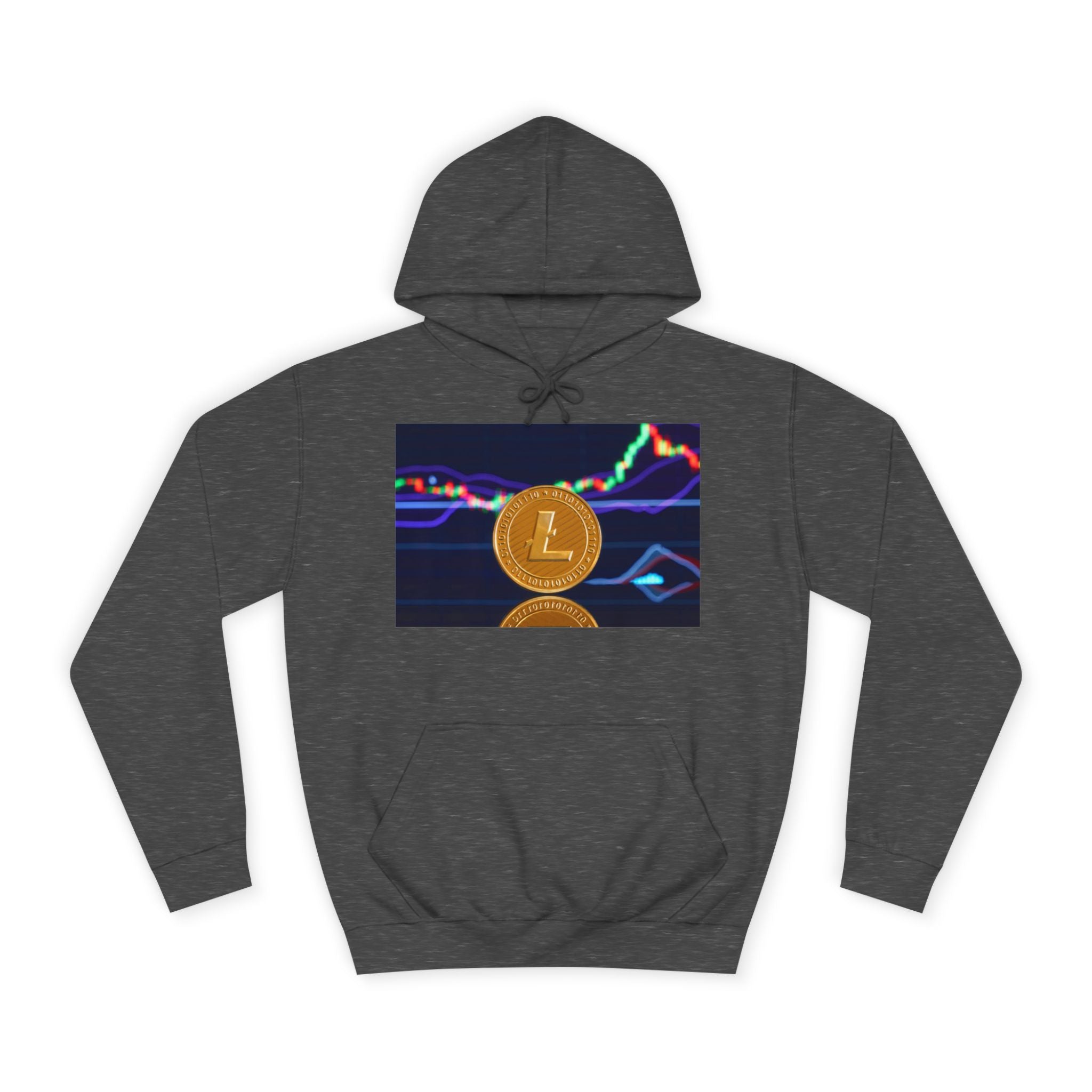 Litecoin Coin Graphic Hoodie | Crypto Chart Design, Digital Currency Apparel