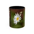 White Daisy Floral Accent Mug | 11oz or 15oz Ceramic