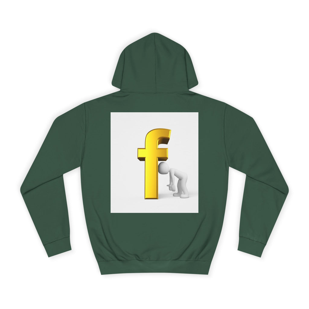 Yellow 3D Letter F Kneeling Figure Hoodie | Typography Graphic