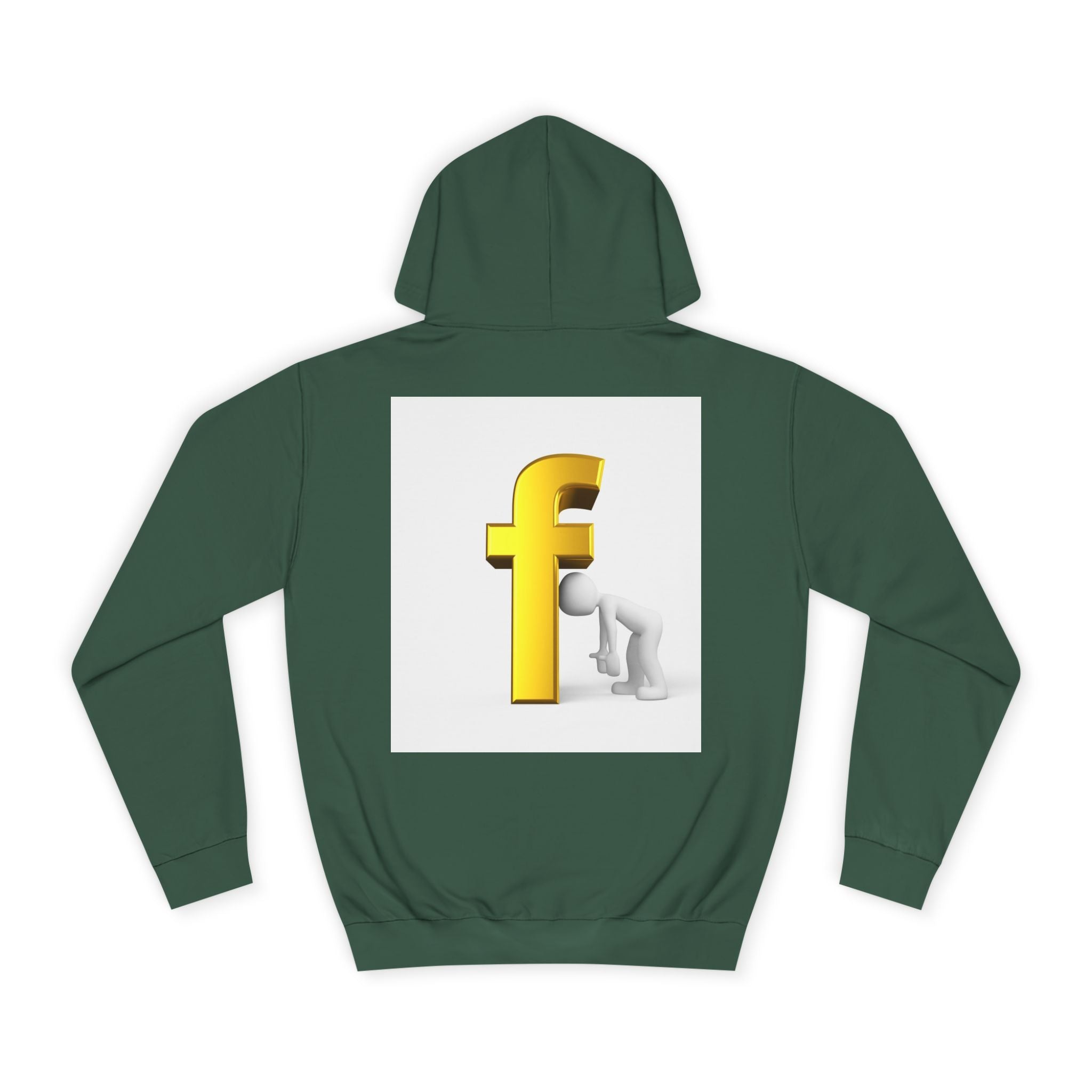 Yellow 3D Letter F Kneeling Figure Hoodie | Typography Graphic