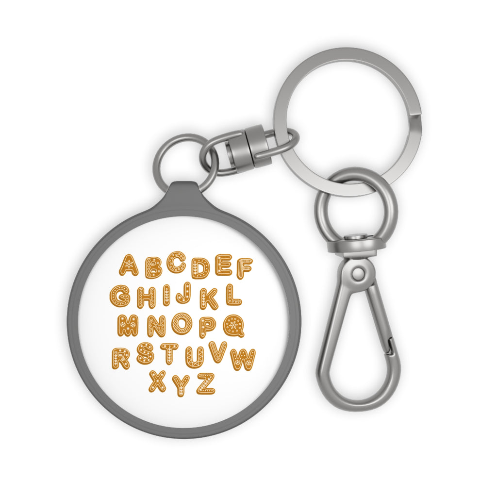 Alphabet Cookie Letters Keyring Tag | Round Keychain