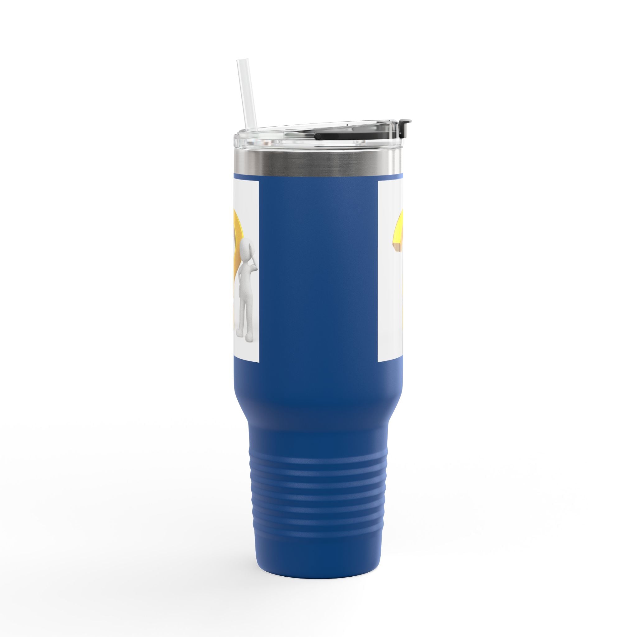 Mug de voyage illustré d'un point d'interrogation en or 3D | Gobelet isotherme de 40 oz
