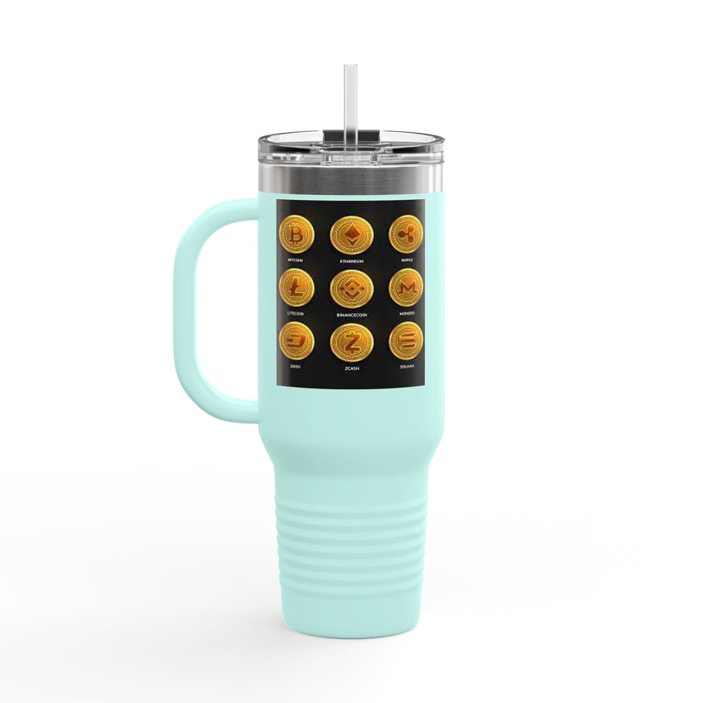 Crypto Currencies Icons 40oz Travel Mug | Insulated Tumbler