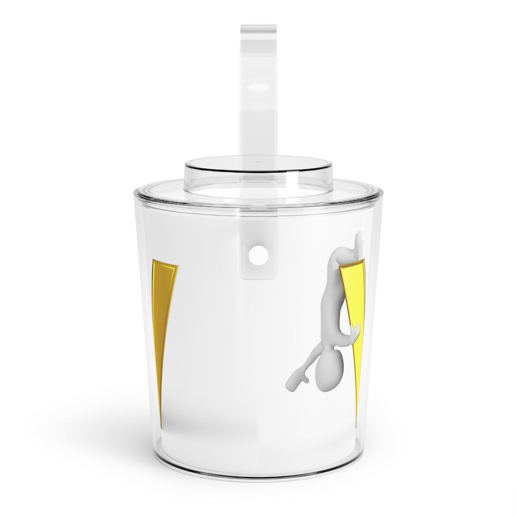 Gold Letter V Ice Bucket with Tongs | Monogram Initial V
