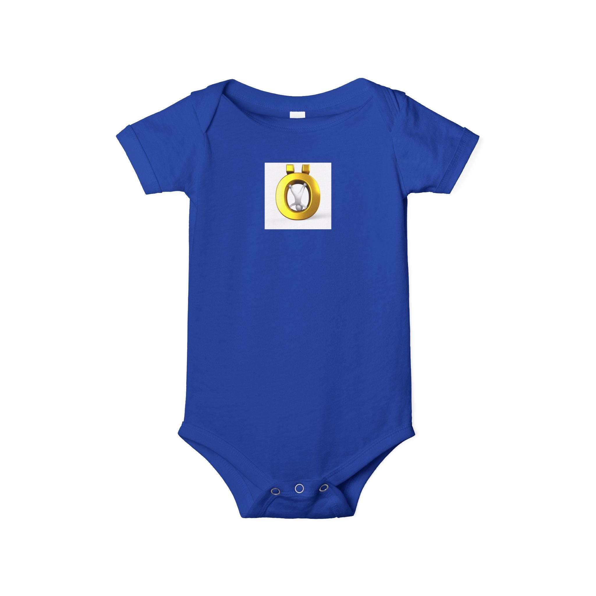 Body de bébé une pièce jaune avec lettre Ö et motif diamant | Body pour bébé