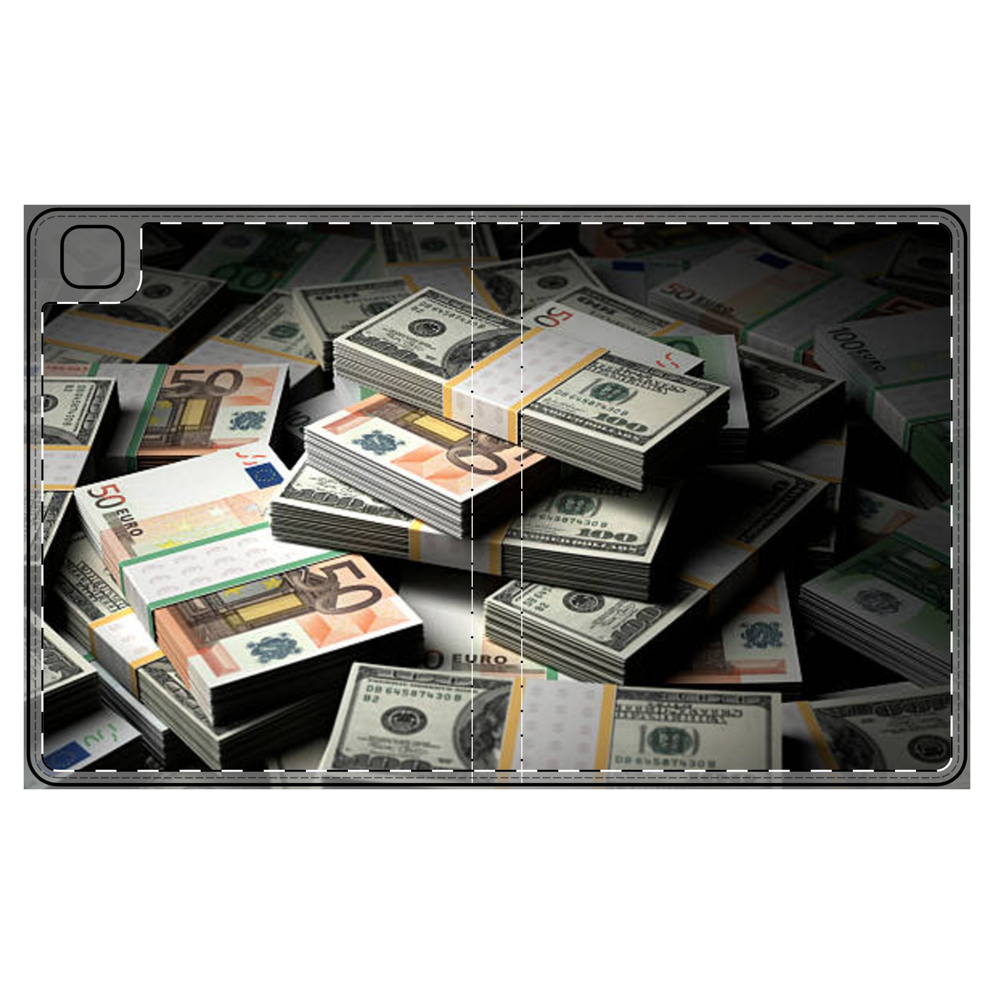Stacks of Cash Tablet Folio Case | Money Print, Currency Design
