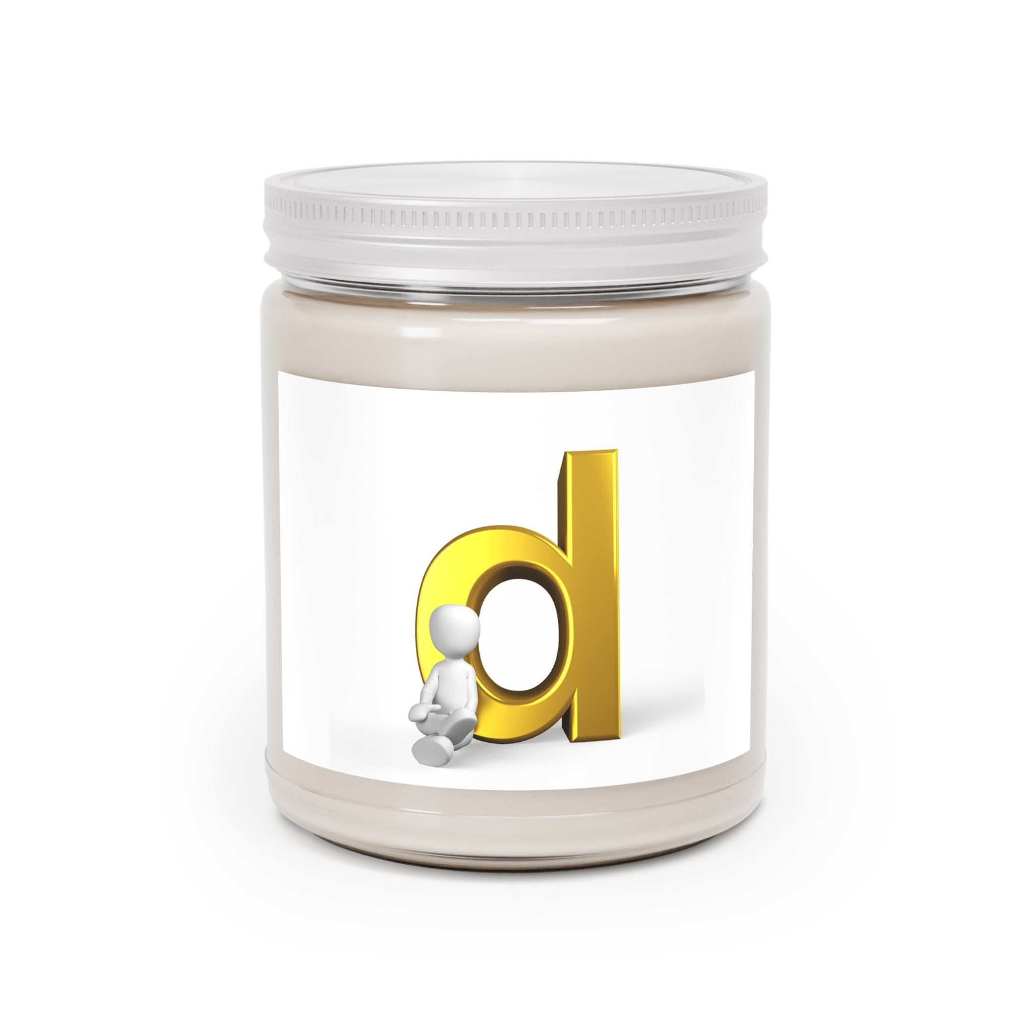 Bougie en soja de 9 oz avec illustration de la lettre D dorée