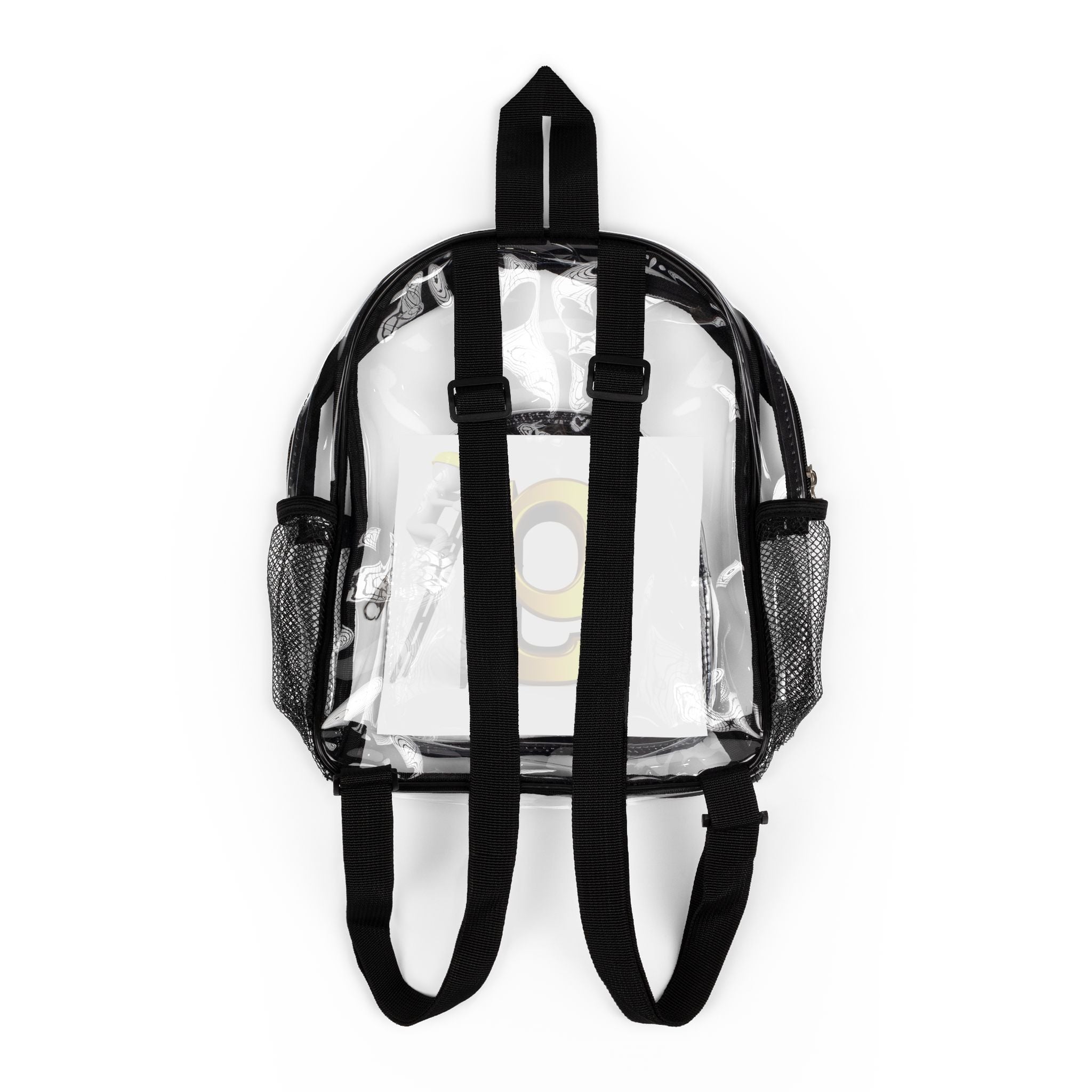 Yellow Letter G Monogram Clear Stadium Backpack | Transparent School Bag