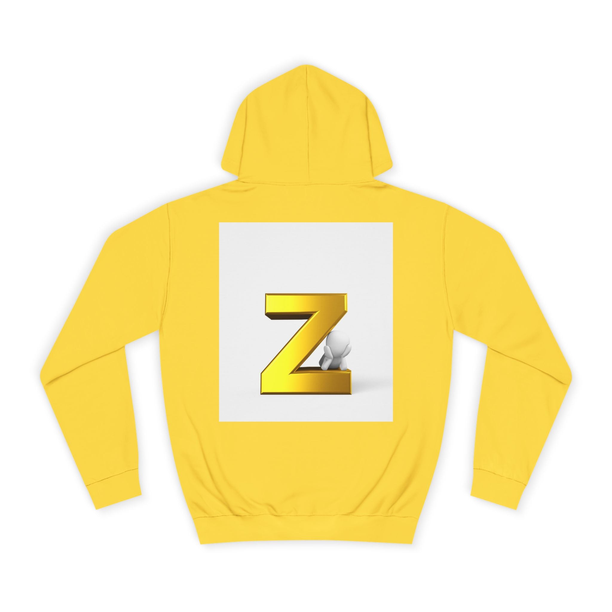 Gold 3D Letter Z Hoodie | Initial Monogram Pullover