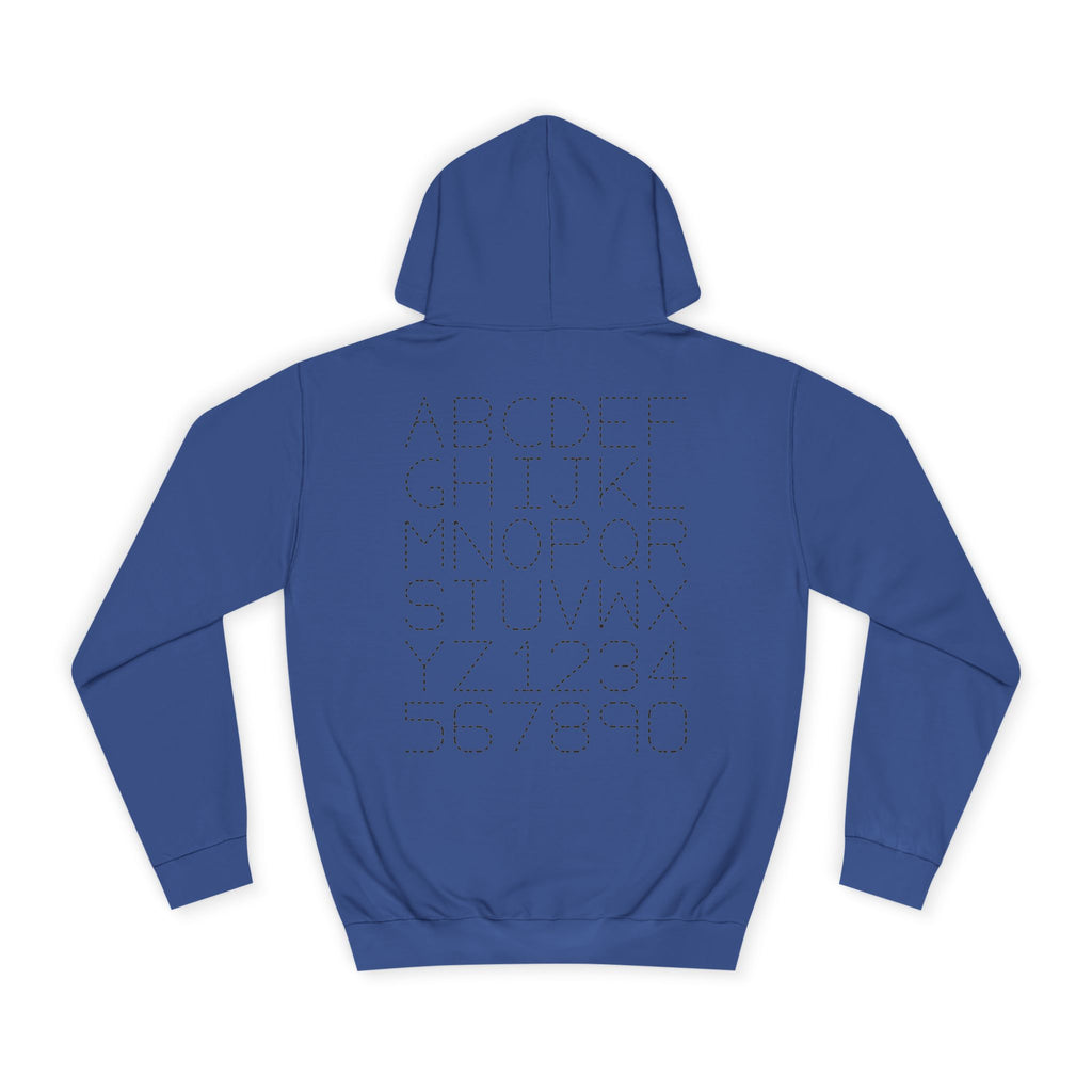 College Dotted Alphabet Hoodie | Campus Sweatshirt, Collegiate Style