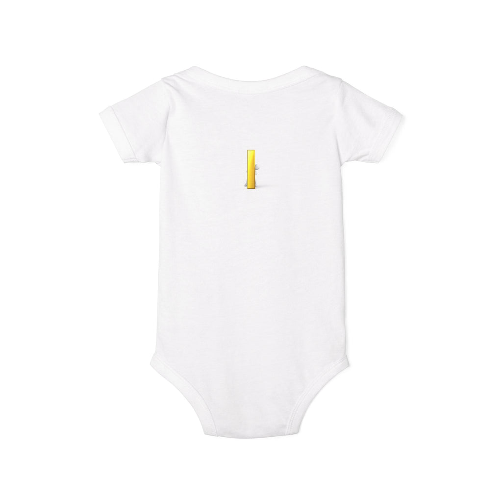 Yellow Letter i Infant One Piece | Minimal Baby Bodysuit