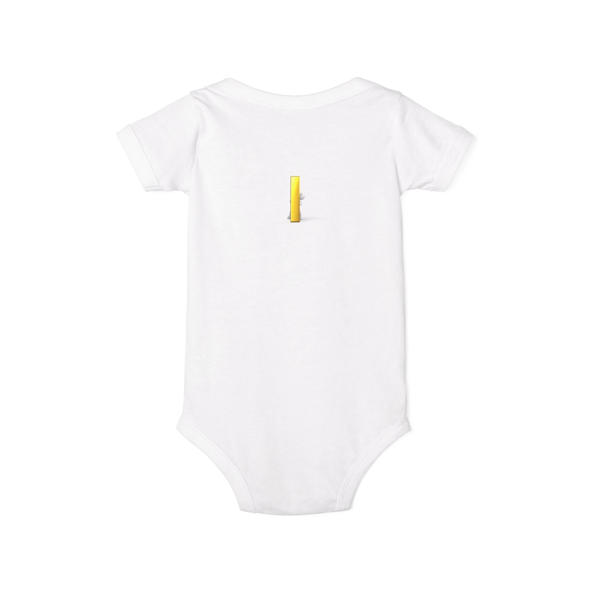 Yellow Letter i Infant One Piece | Minimal Baby Bodysuit