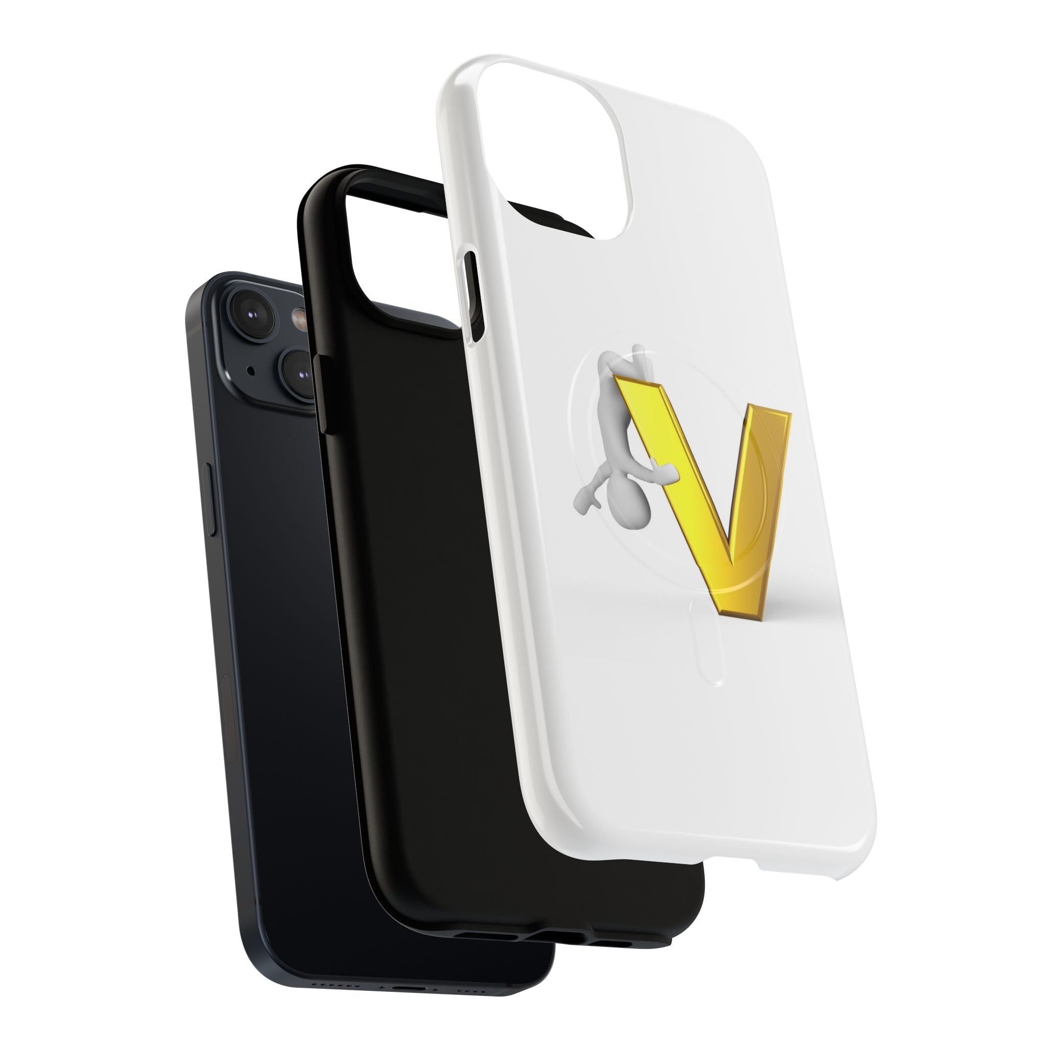 3D Yellow V Letter Phone Case Tough Magnetic Case | Monogram V iPhone Cover