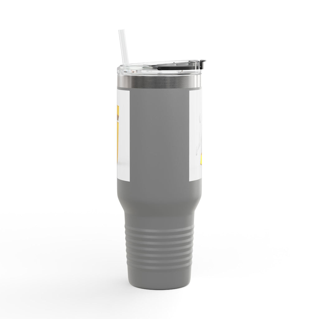 3D Stick Figure Pushing Letter J Travel Mug | 40oz Insulated Tumbler
