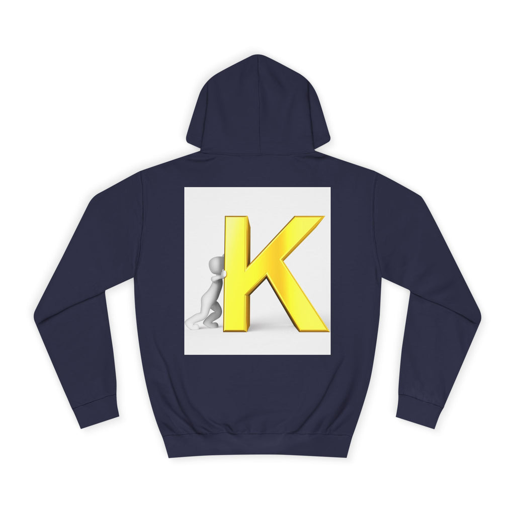 Yellow 3D Letter K hoodie | Initial Monogram, Alphabet Graphic