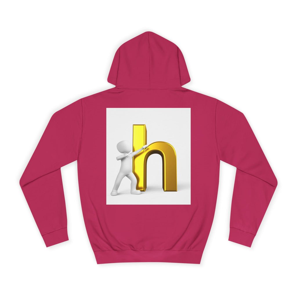 3D Gold Letter H Design Hoodie | Letterman Initial Hoodie