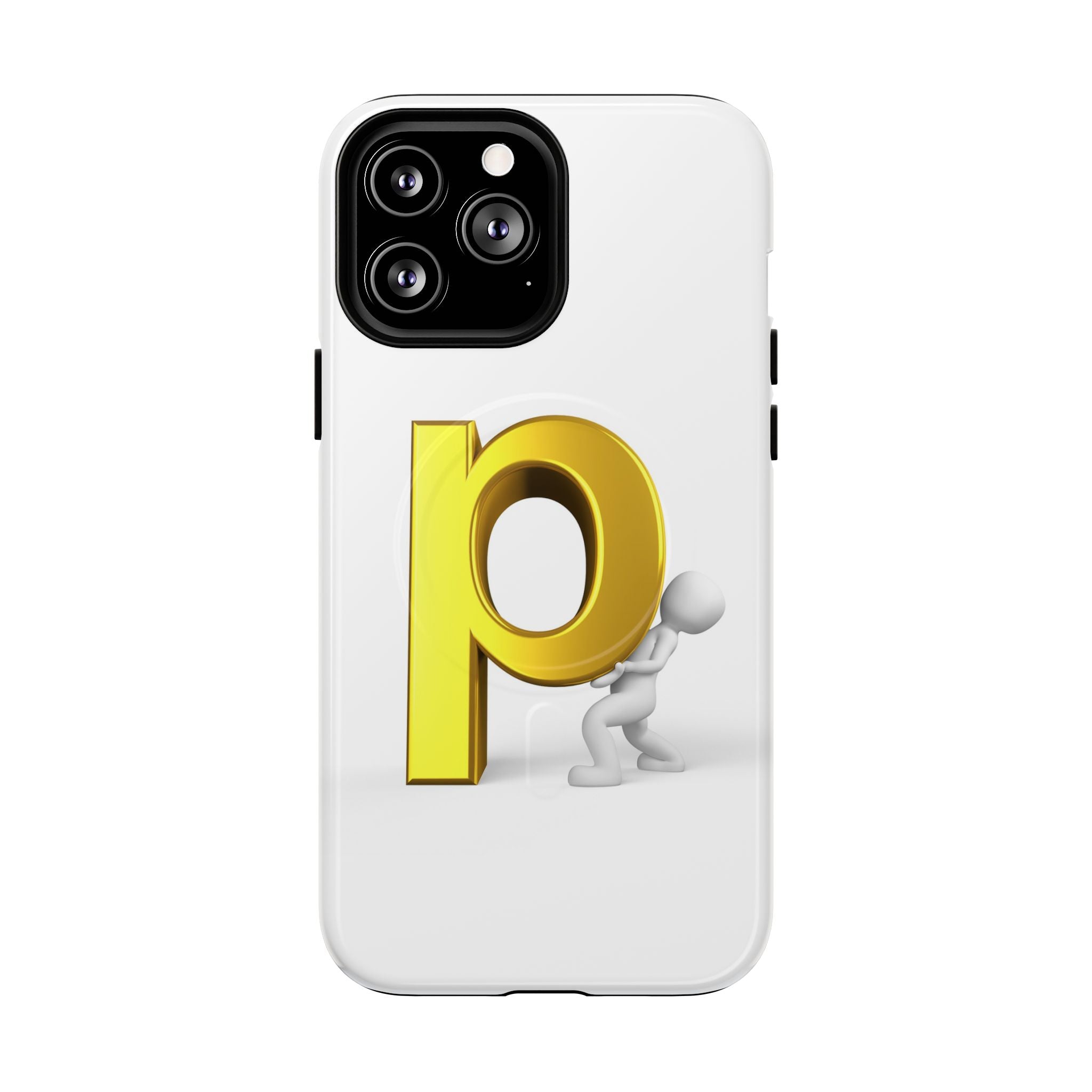 3D Gold Letter P Phone Case | Tough Magnetic Phone Case