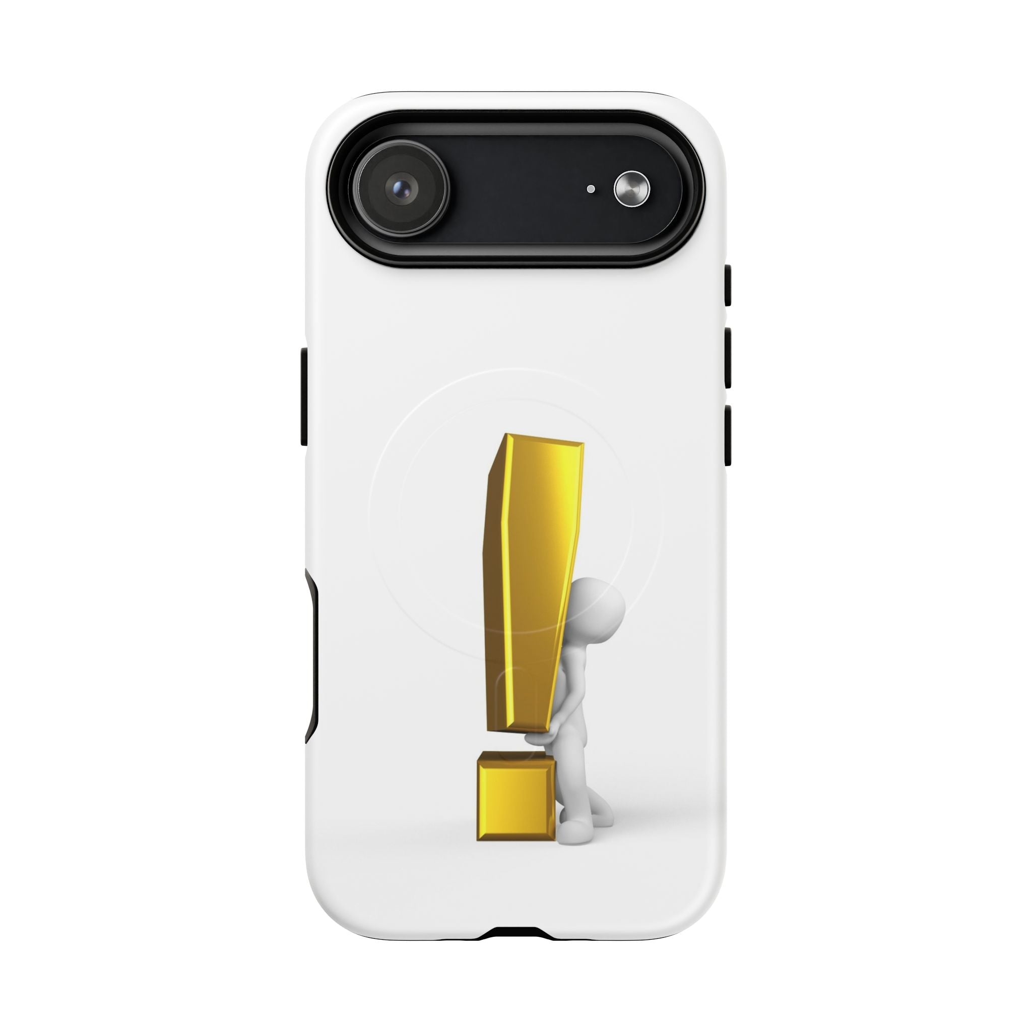 Coque de téléphone aimantée robuste Point d'exclamation doré