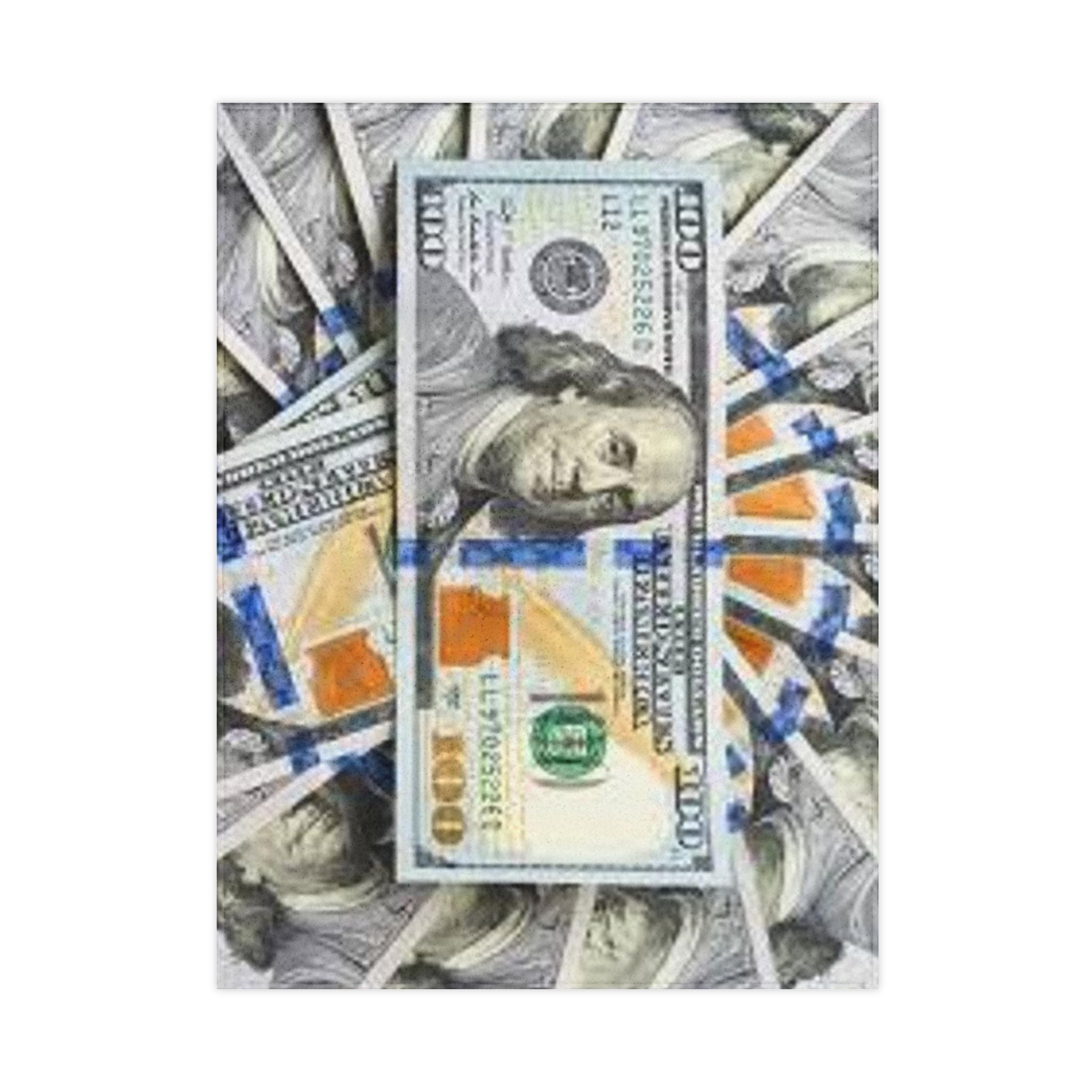 Hundred Dollar Bill Toddler Blanket | Money Print Baby Blanket