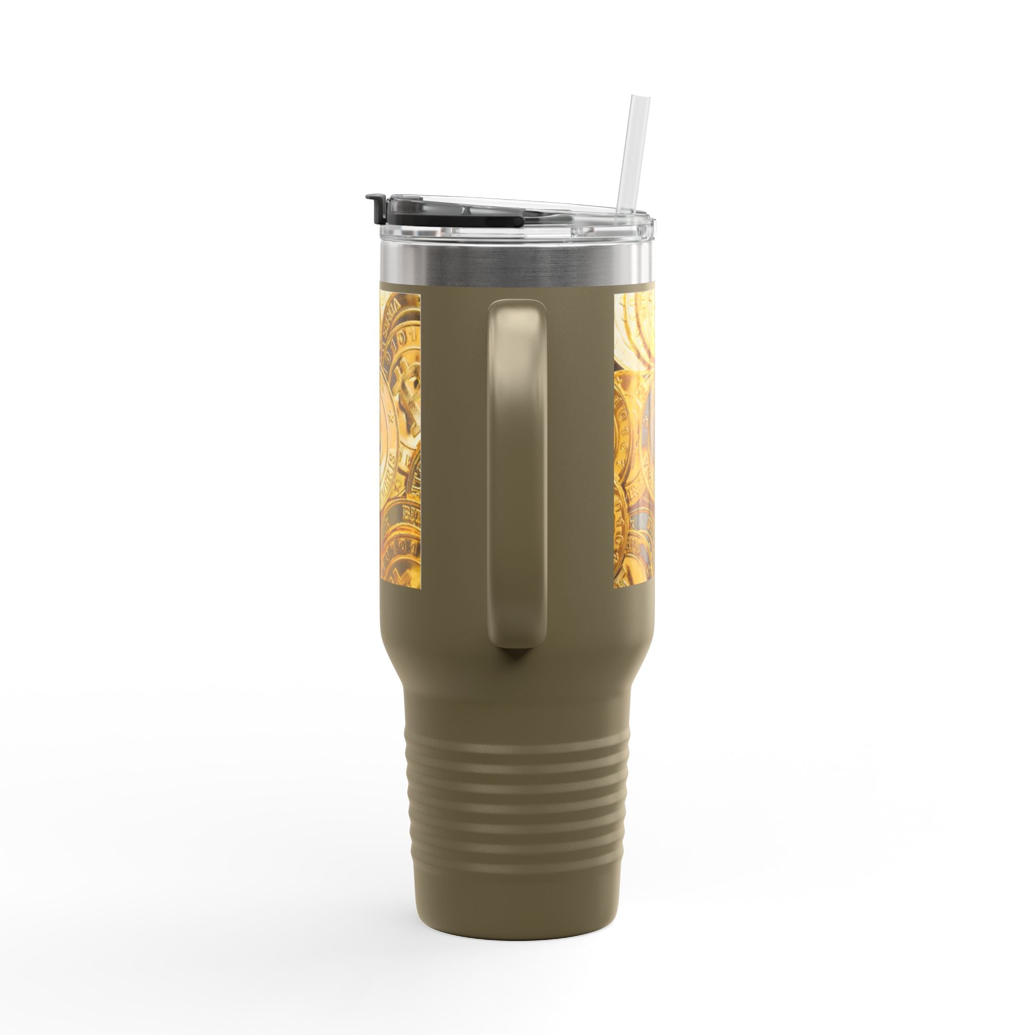 Bitcoin Coin Pattern Travel Mug | 40 oz Insulated Tumbler