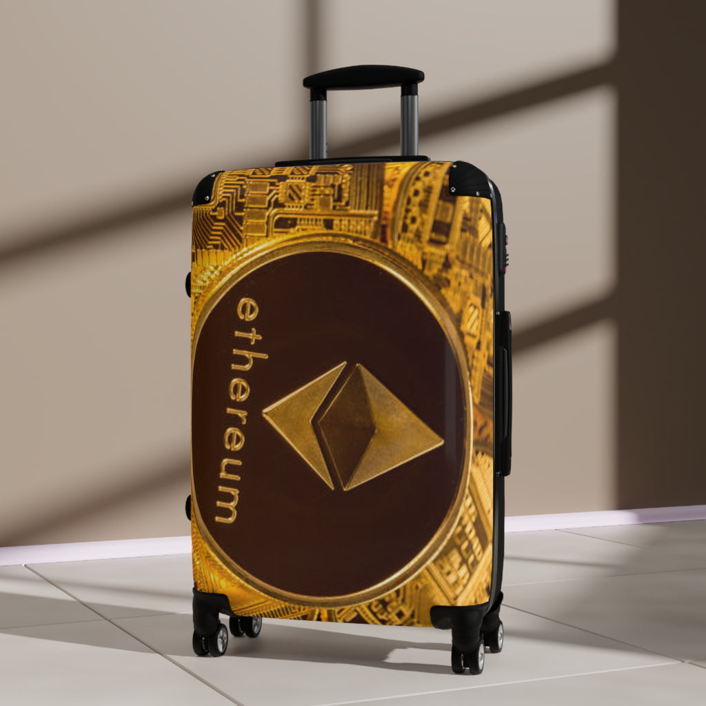 Ethereum Coin Suitcase | Crypto Logo Travel Luggage