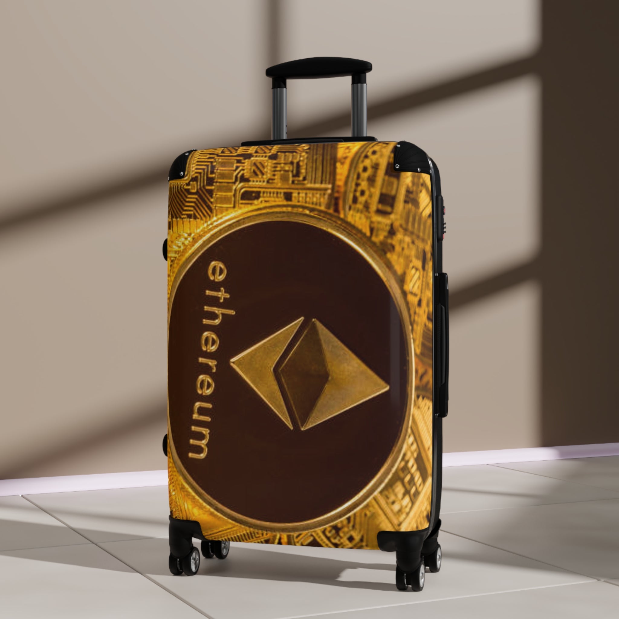 Ethereum Coin Suitcase | Crypto Logo Travel Luggage