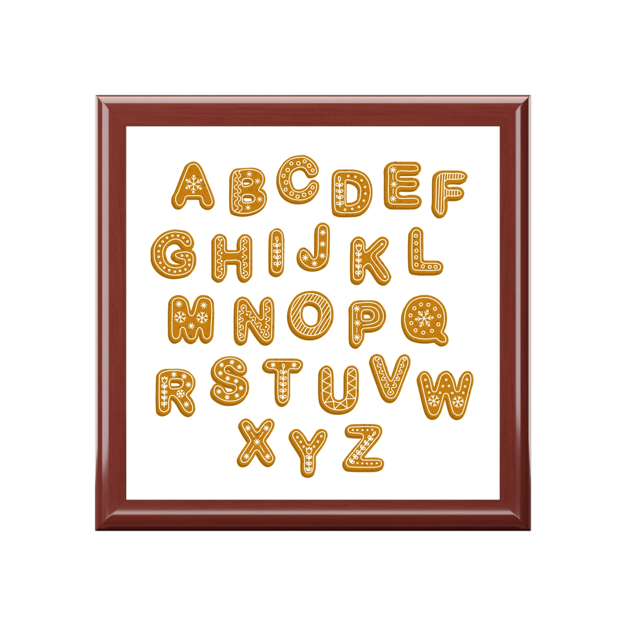 Boîte à Bijoux Alphabet Pain d'Épices | Rangement Décoratif Souvenirs