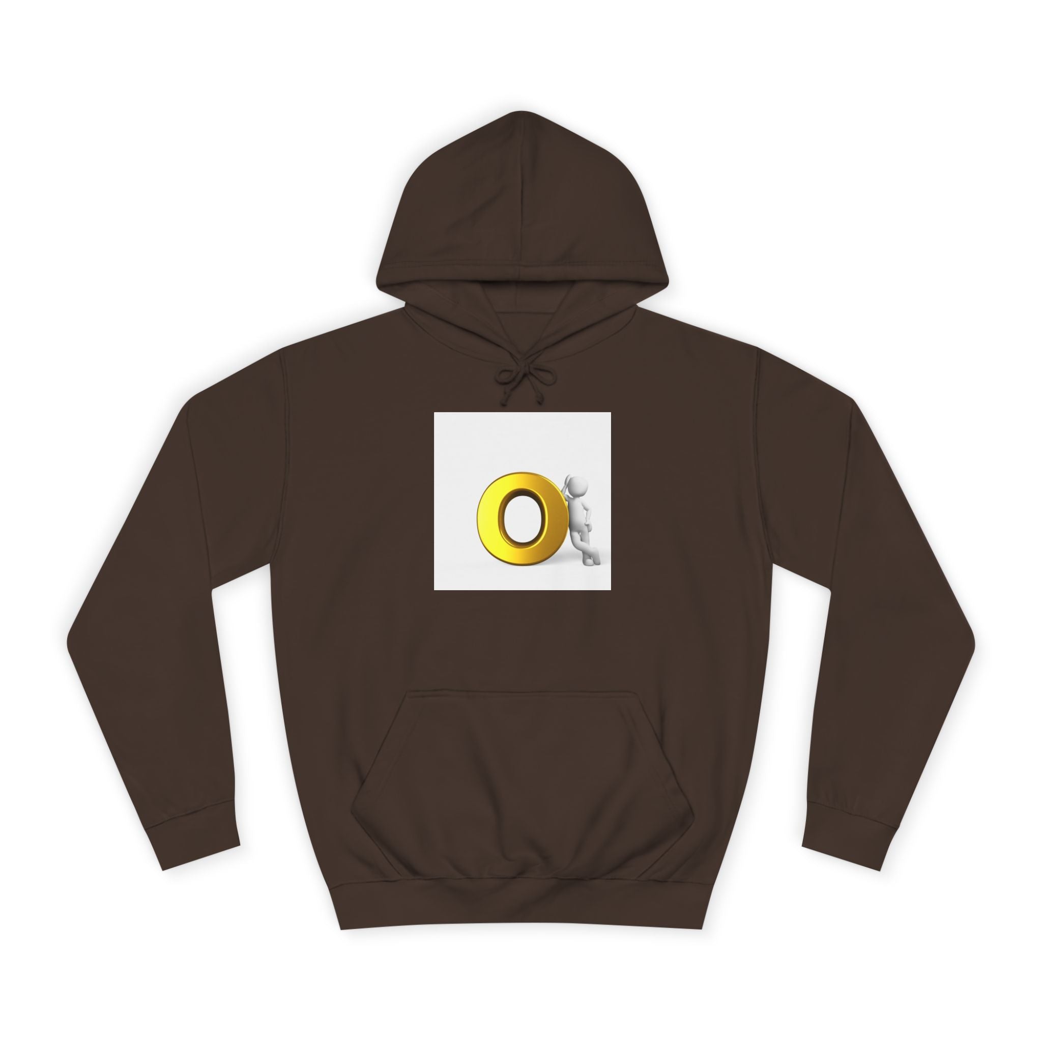 Gold O Letter with 3D Figure Hoodie | Monogram O Sweatshirt