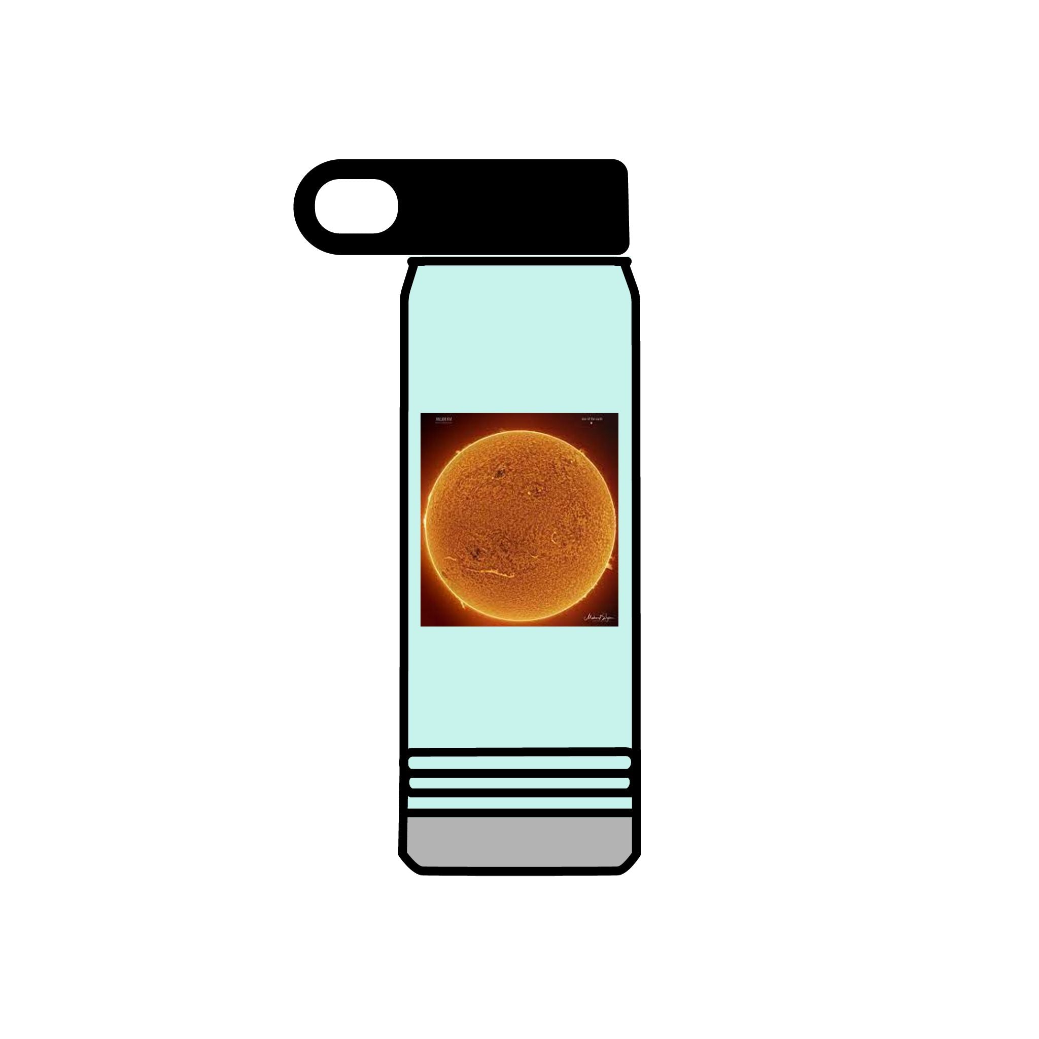 Bouteille d'eau image Soleil solaire | Bouteille en acier inoxydable de 20 oz